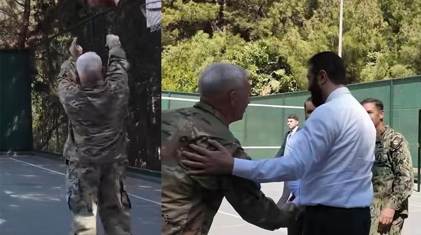 ABD başına &ouml;d&uuml;l koymuştu! eş-Şara ABD'li komutanlarla basketbol oynadı