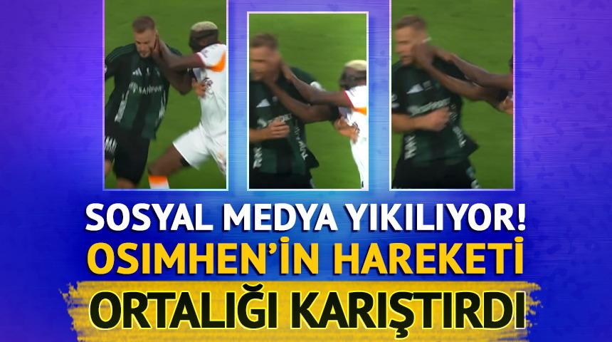 Victor Osimhen'in pozisyonu maçın önüne geçti! Kırmızı kart verilir miydi? Sosyal medya ikiye bölündü