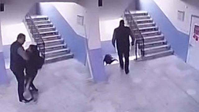 Manisa'da akılalmaz olay! Okul müdürü, otizmli öğrenciyi merdivenlerden itti