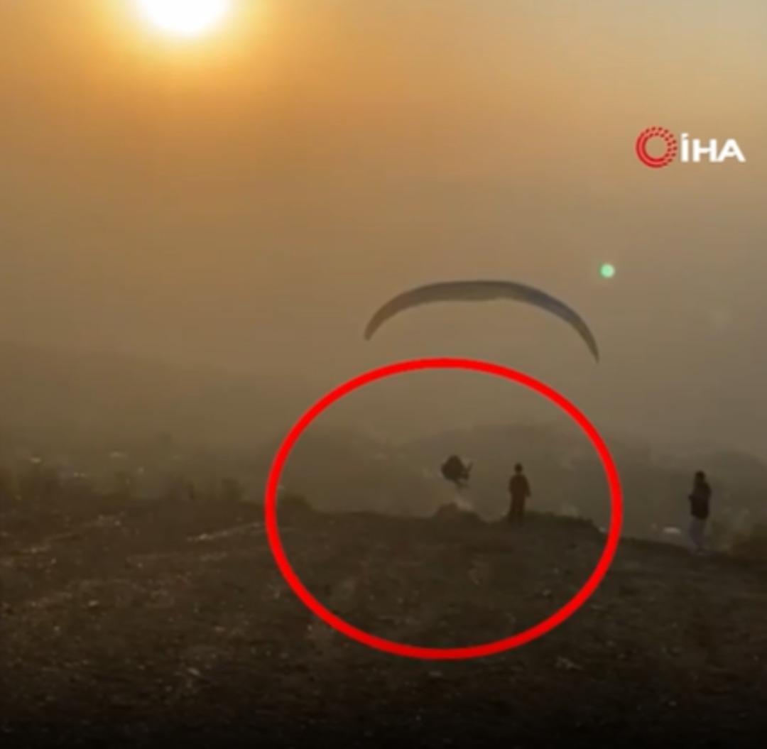 Yürekleri ağza getirdi! Paraşüt pilotu kayaya çarptı! O anlar kamerada 2