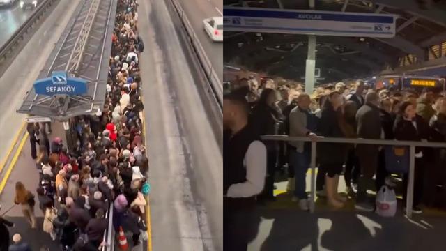 Metrobüs durağında insan trafiği! En yoğun güzergahta arızalanınca ortaya bu görüntüler çıktı