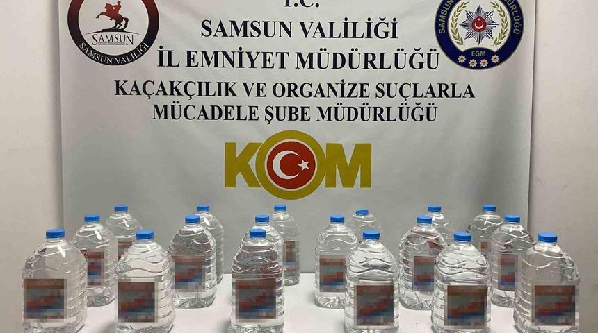 Samsun&rsquo;da 90 litre etil alkol ele ge&ccedil;irildi