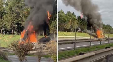 Tuzla’da seyir halindeki tır alev alev yandı