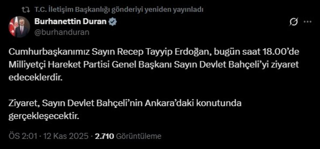 Son dakika! Cumhurbaşkanı Erdoğan, Bahçeli ile görüşecek 2