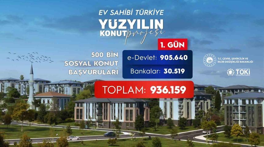 Bakan Kurum: "500 bin sosyal konut i&ccedil;in ilk g&uuml;n 936 bin 159 başvuru yapıldı"
