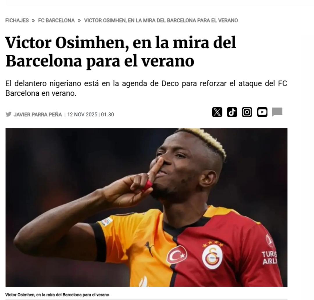 İspanyol basını Barcelona nın Galatasaraylı Osimhen raporuna ulaştı! Lewandowski-Osimhen-Fenerbah&ccedil;e &uuml;&ccedil;geninde sıcak gelişme 1