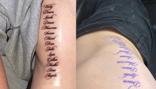 Eski sevgililerinin annelerinin isimlerini dövme yaptı!