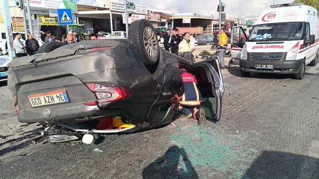 Çorum’da takla atan otomobilim sürücüsü yaralandı 2