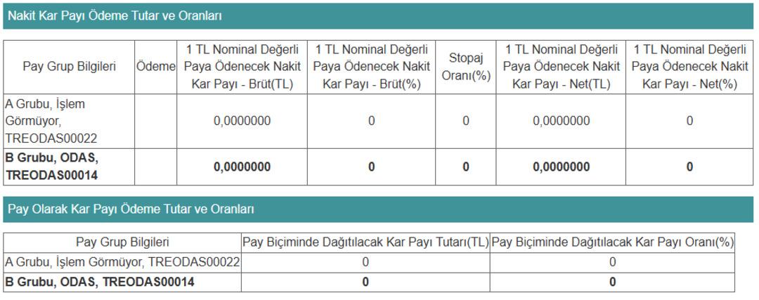 ODAS açıkladı: Temettü var mı? 1