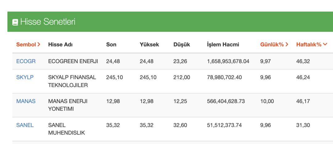 ECOGR, SKYLP, MANAS, SANEL…Sadece Dört Günde Yüzde 40 Üstü Kazandırdılar! 1