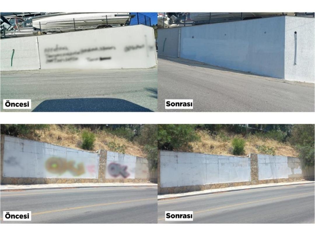 Kent estetiğini bozan yazılar ve resimler belediye ekiplerince temizleniyor 3
