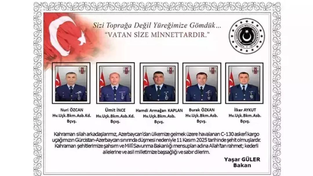 Şehitlerimizin naaşlarını taşıyan uçak Türkiye de 4