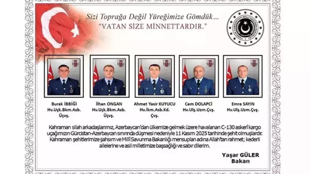Şehitlerimizin naaşlarını taşıyan uçak Türkiye de 5