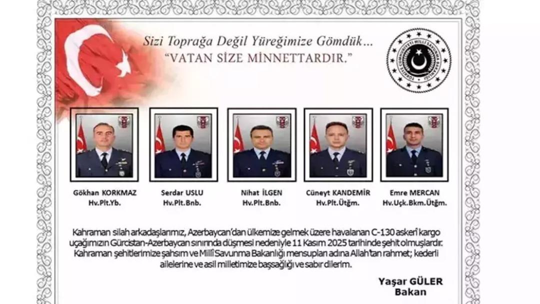 Şehitlerimizin naaşlarını taşıyan uçak Türkiye de 6