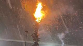 Adana’da düşen yıldırımlar yangına neden oldu