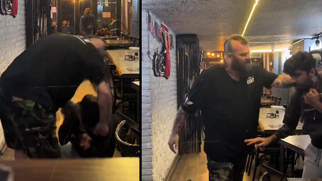 Sosyal medya fenomeni ve oyuncu Bahadır Ünlü, çalışanını beyzbol sopasıyla dövdü! Dehşet anları kamerada 1