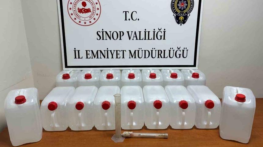 Sinop’ta 80 litre etil alkol ele geçirildi