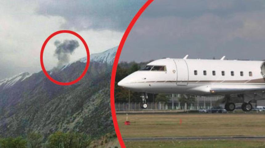 İran'da düşen uçağın fotoğrafı