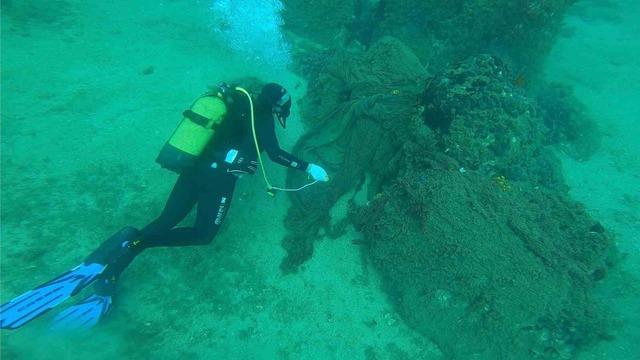 Çanakkale’de 9 yılda denizden 34 bin 620 metrekarelik hayalet ağ çıkarıldı