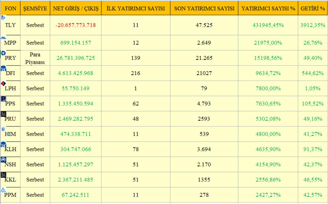 2025 yılında yatırımcı sayısını artıran fonlar 1