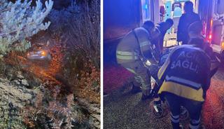 Alkollü sürücü şarampole yuvarlandı: 1 yaralı