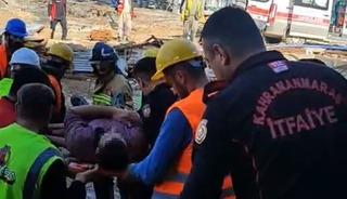 Kahramanmaraş'ta inşaatta iskele çöktü: 1 yaralı
