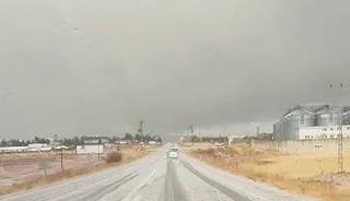 Kahta-Sincik yolunda dolu yağışı