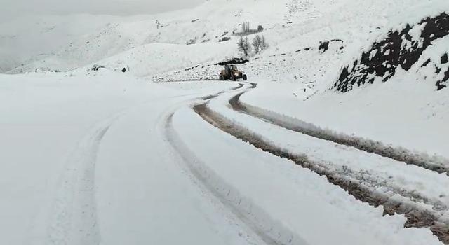 Siirt&rsquo;te karda ara&ccedil;lar yolda mahsur kaldı 1