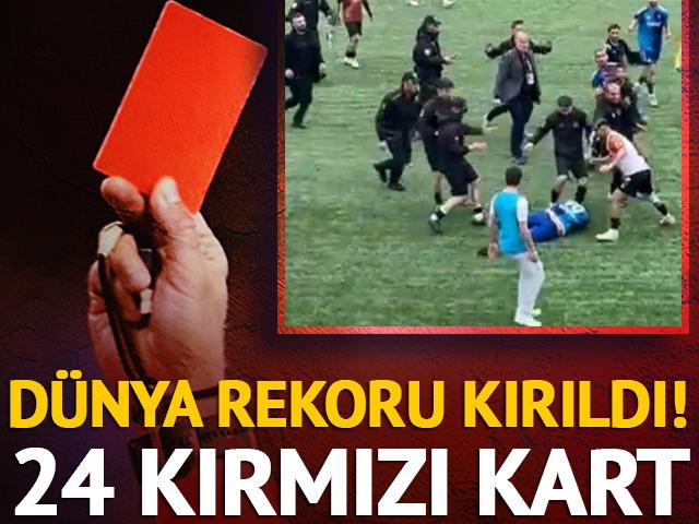 Kırmızı kart rekoru Türkiye'de kırıldı! Bölgesel Amatör Lig maçında tam 24 kişi atıldı