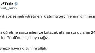 Bakan Tekin: Atama sonuçlarını Öğretmenler Günü'nde açıklayacağız