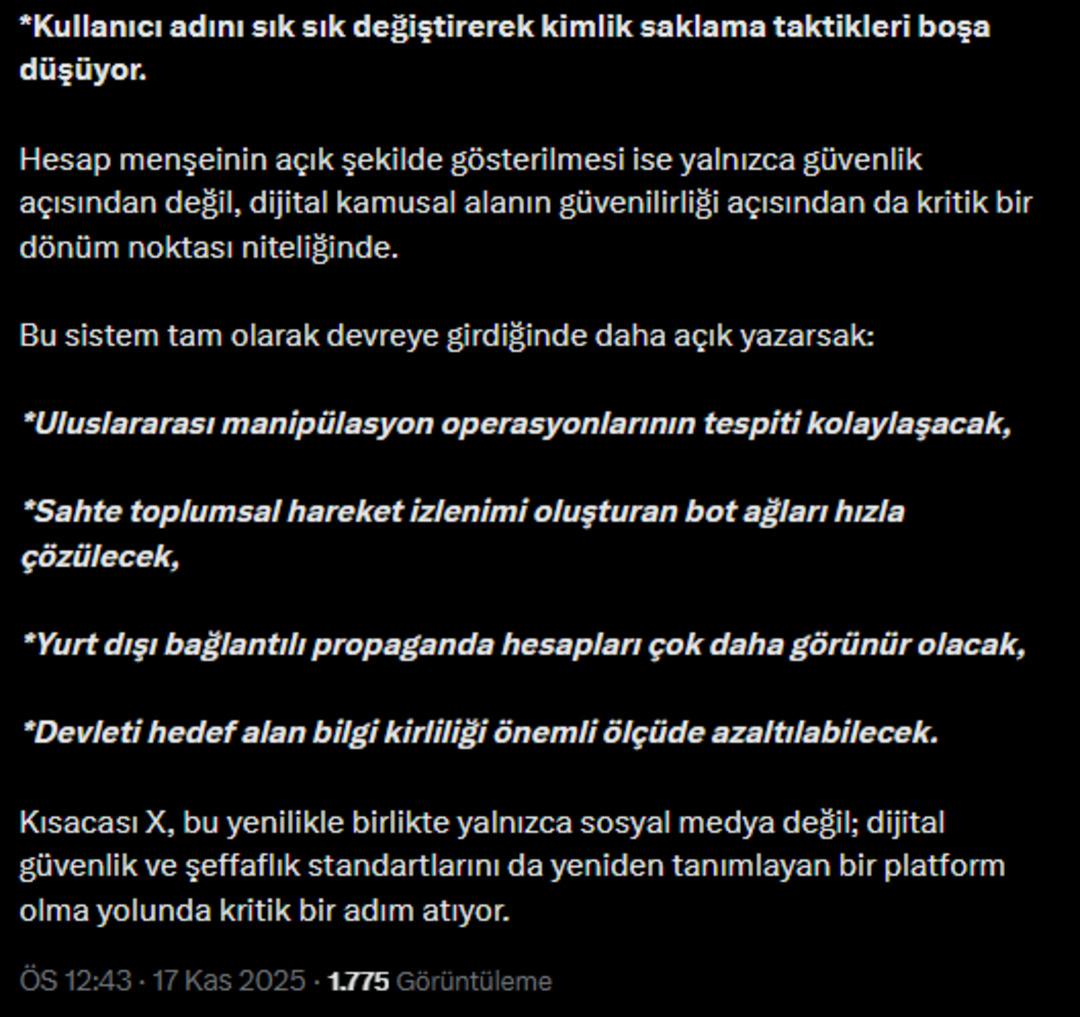 X’te yeni dönem: Gerçek kimlik şeffaflaşıyor! Konum manipülasyonu ve bot hesaplar deşifre edilecek 5