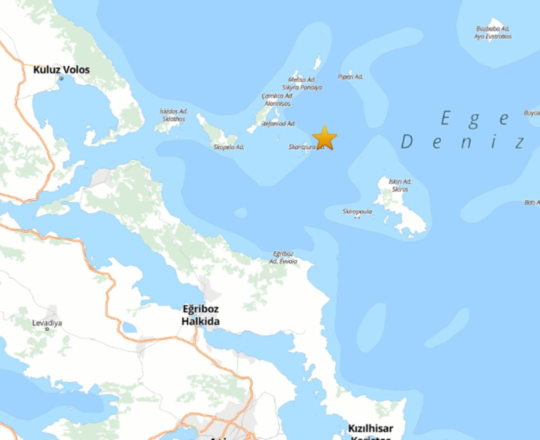 Ege Denizi nde 4.8 büyüklüğünde deprem 1