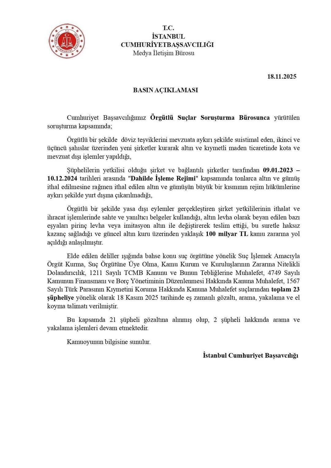 100 milyar liralık altın vurgunu! Çok sayıda kişi gözaltına alındı 1