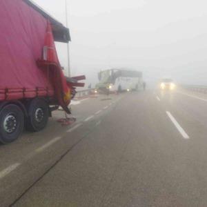 Erzurum’da yoğun sis kazaya sebep oldu