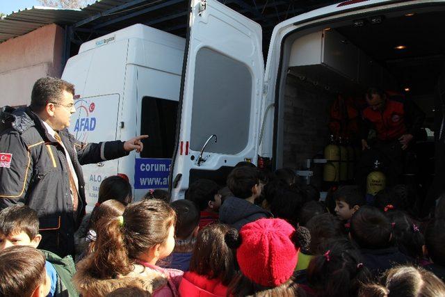 Minik öğrencilerden AFAD’a ziyaret