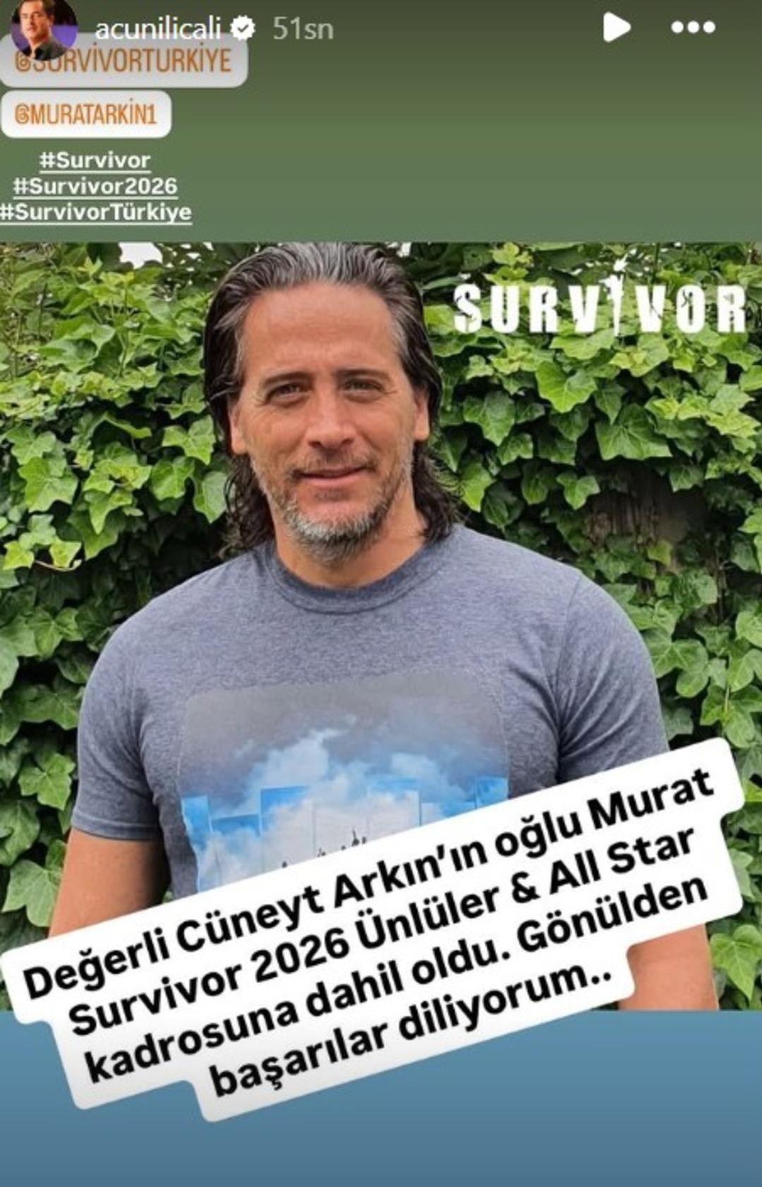 Acun Ilıcalı açıkladı: Cüneyt Arkın ın oğlu Murat Arkın Survivor 2026 kadrosunda! 1