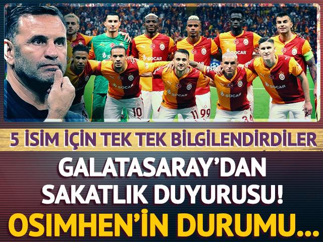 Galatasaray'dan sakatlıklar için açıklama!