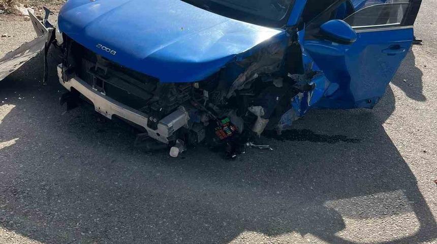 S&uuml;r&uuml;c&uuml;s&uuml;n&uuml;n direksiyon hakimiyetini kaybettiği otomobil ref&uuml;je &ccedil;ıktı