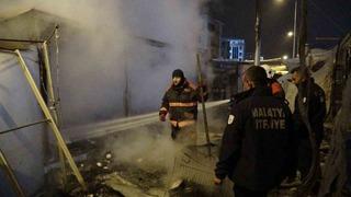 Malatya’da konteyner çarşıda yangın: 1 yaralı