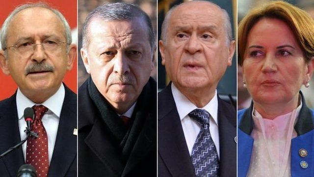 Kemal Kılıçdaroğlu, Recep Tayyip Erdoğan, Devlet Bahçeli, Meral Akşener