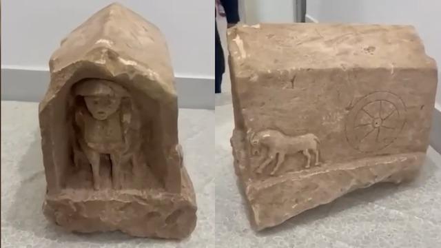 Değeri 5 milyon TL! Roma dönemine ait mezar steli ele geçirildi