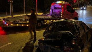 Kırşehir’de kaldırıma çarpan otomobil takla attı: 1 yaralı