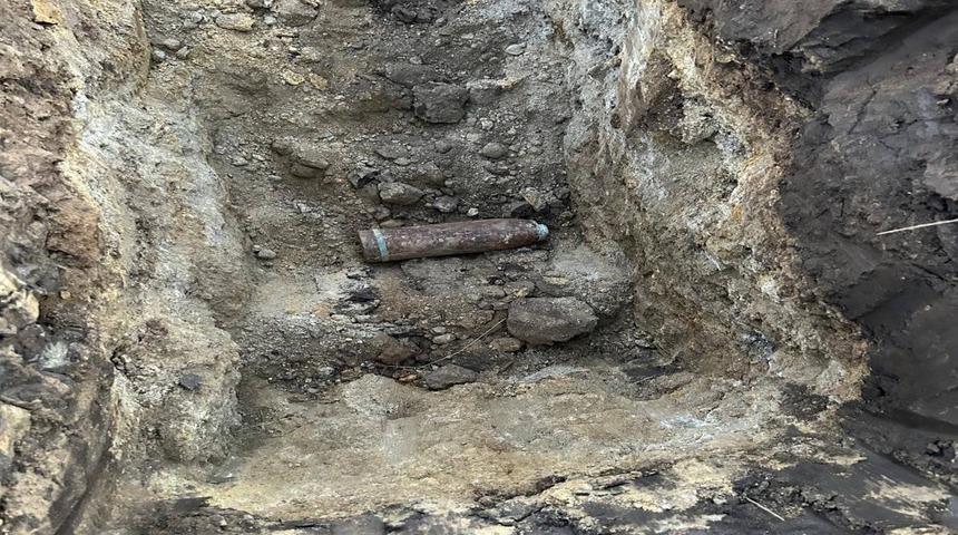 Tarlada bulunan top mermisi imha edildi