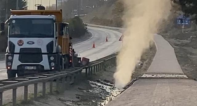 &Ccedil;alışmalar sırasında patlayan doğal gaz borusu tedirgin etti 1