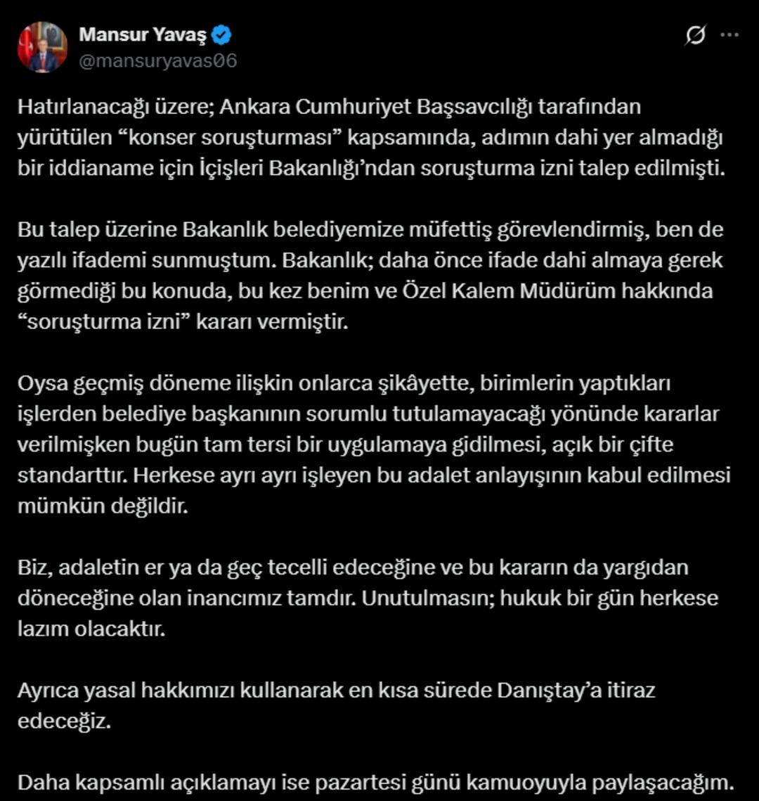 Mansur Yavaş tan soruşturma izni kararına tepki: "İtiraz edeceğiz" 2