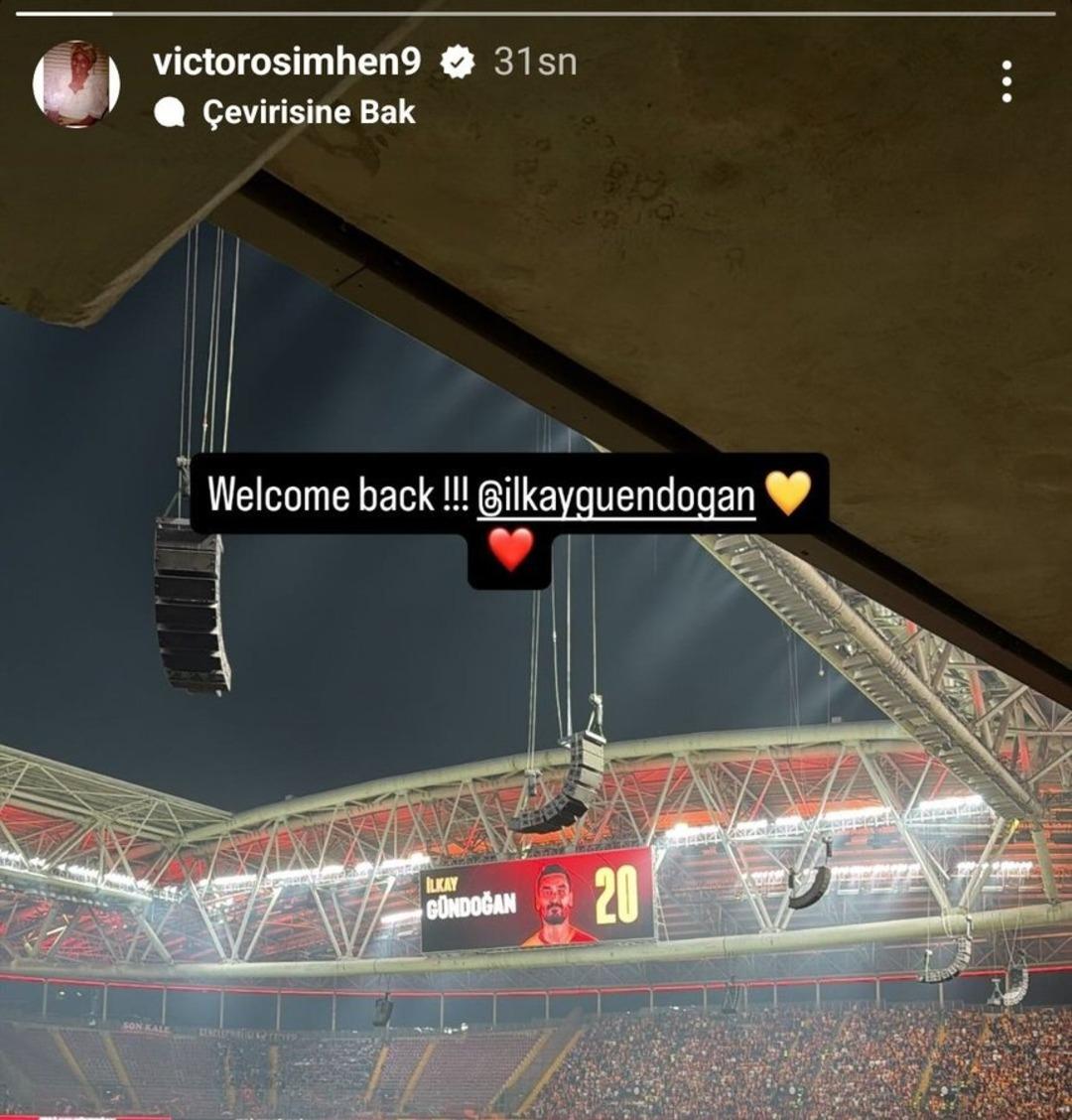 Galatasaray Gençlerbirliği maçı sırasında Osımhen den paylaşım!  1