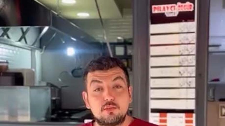 Bursa’da pilavcıya giren hırsız tatlı yedi, işyeri sahibi çağrı yaptı