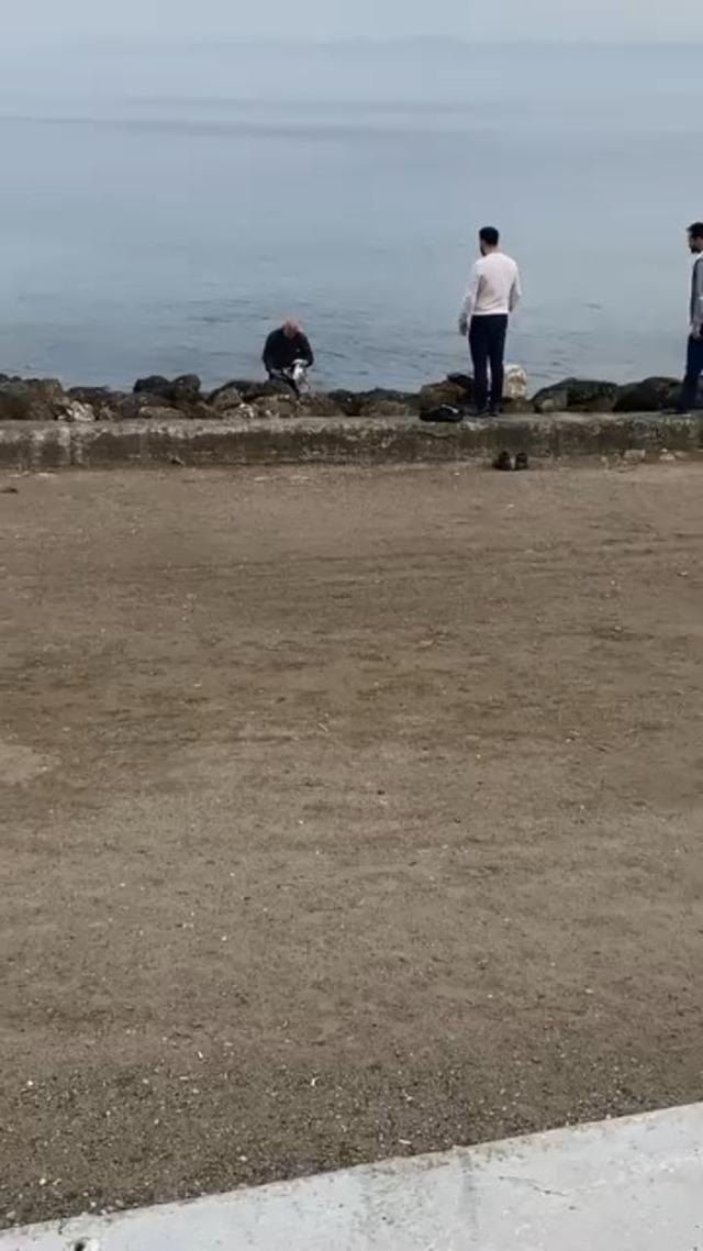 Mudanya sahilinde oltaya takılan martıyı vatandaş kurtardı 2