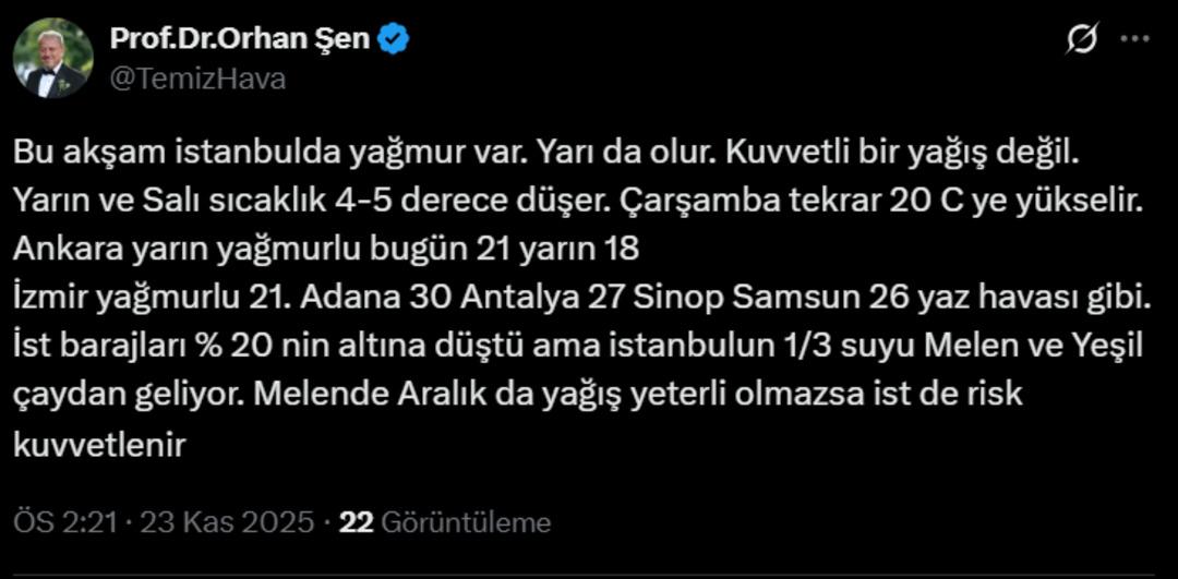 İstanbullular bu saatte yağmura şaşırmasın! Ankara ve İzmir de de başlıyor (23 Kasım hava durumu) 2