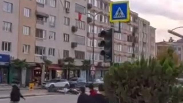 Kaza anı kask kamerasına yansıdı